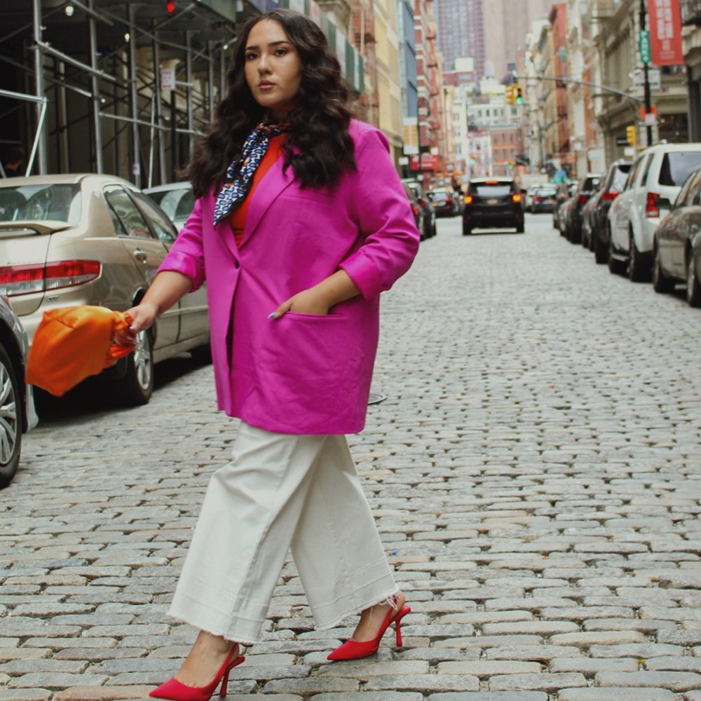 Pink oversized blazer